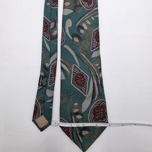 Mark Pendleton Men's Silk Tie Teal Abstract Geometric Pattern